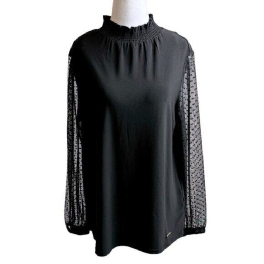 NWT Anne Klein Black Dressy Blouse Medium
